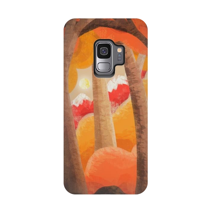 Galaxy S9 StrongFit The autumn orange forest by Steve Wade (Swade)
