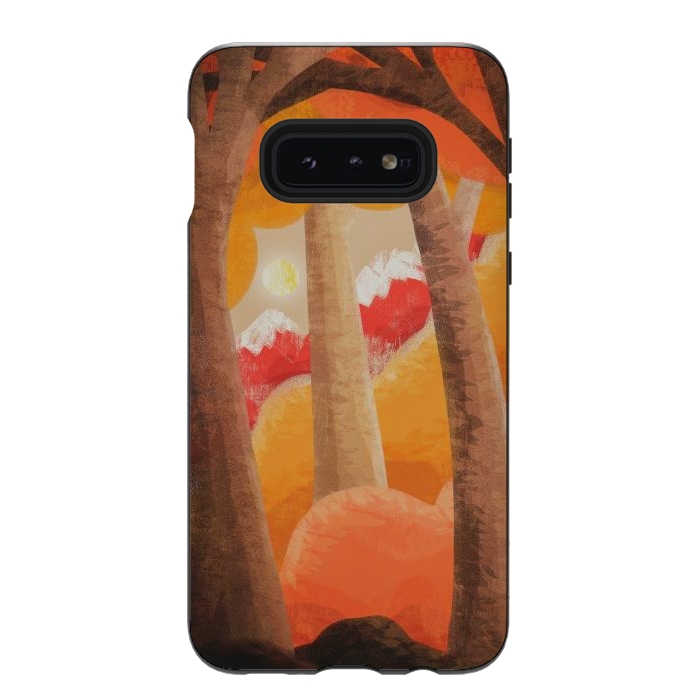 Galaxy S10e StrongFit The autumn orange forest by Steve Wade (Swade)