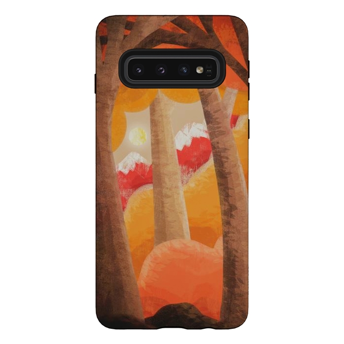 Galaxy S10 StrongFit The autumn orange forest by Steve Wade (Swade)