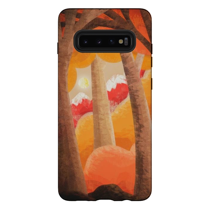 Galaxy S10 plus StrongFit The autumn orange forest by Steve Wade (Swade)