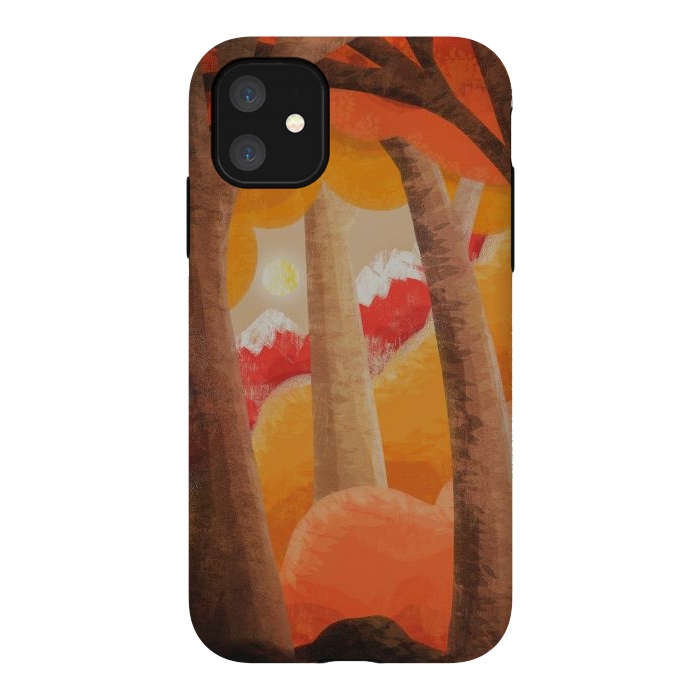 iPhone 11 StrongFit The autumn orange forest by Steve Wade (Swade)