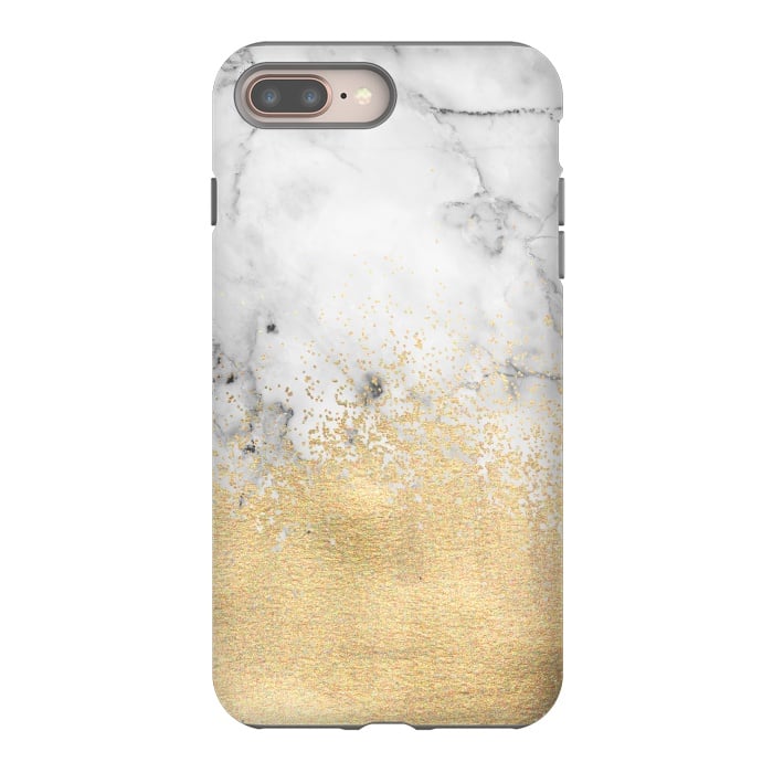 iPhone 7 plus StrongFit Gold Dust on Marble by Tangerine-Tane