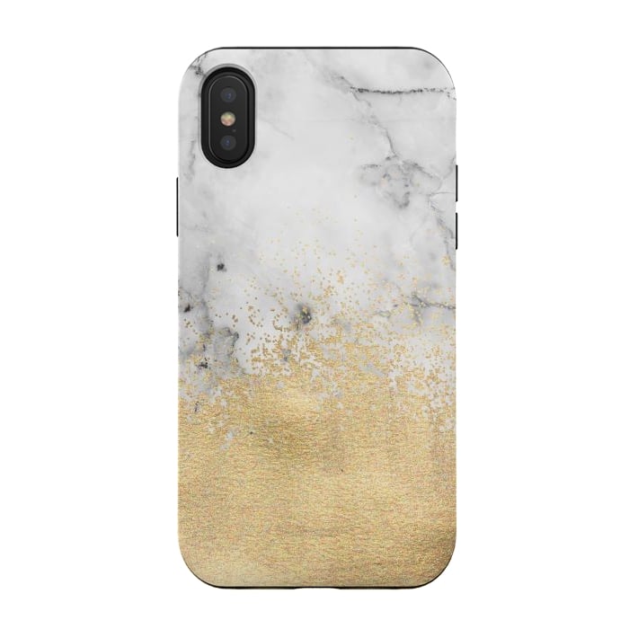 iPhone Xs / X StrongFit Gold Dust on Marble by Tangerine-Tane