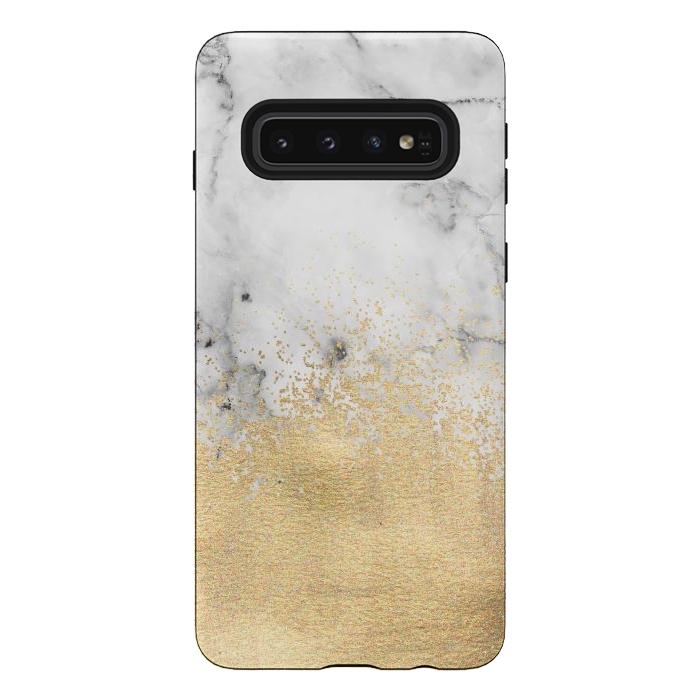 Galaxy S10 StrongFit Gold Dust on Marble by Tangerine-Tane