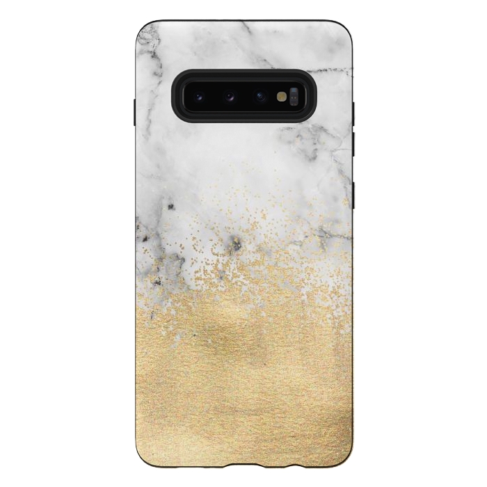 Galaxy S10 plus StrongFit Gold Dust on Marble by Tangerine-Tane
