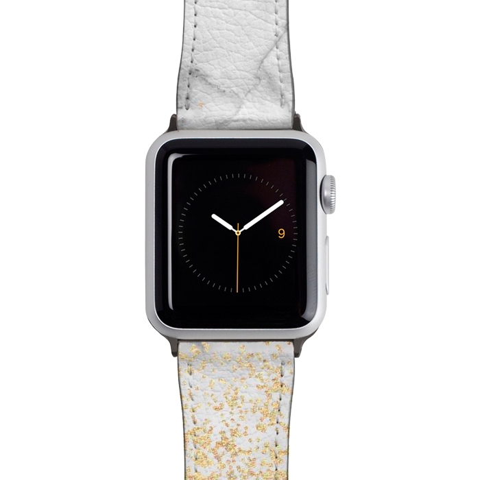 Watch 38mm / 40mm Strap PU leather Gold Dust on Marble by Tangerine-Tane