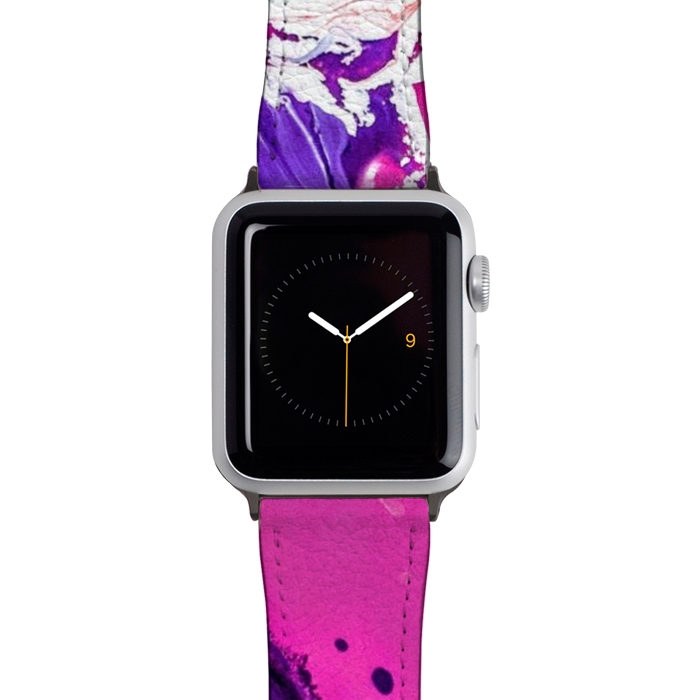 Watch 42mm / 44mm Strap PU leather Abstrato acrylic art by Winston
