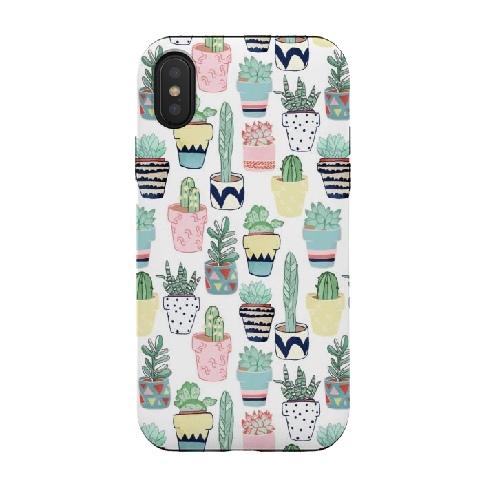 iPhone Xs / X StrongFit Cute Cacti in Pots by Tangerine-Tane