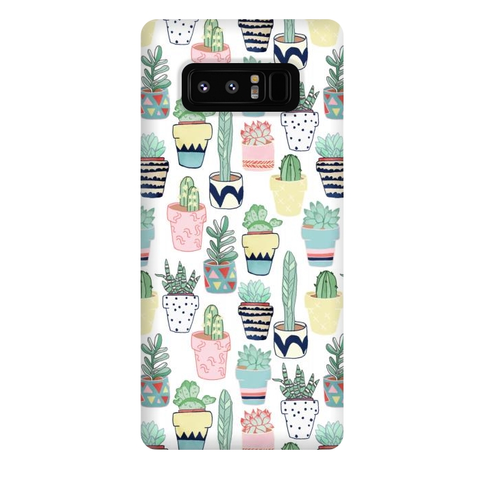 Galaxy Note 8 StrongFit Cute Cacti in Pots by Tangerine-Tane