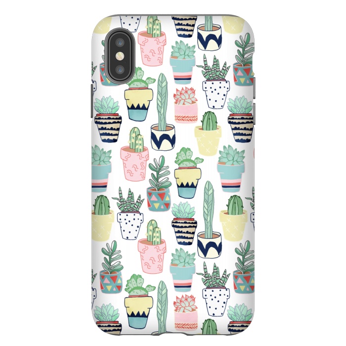 iPhone Xs Max StrongFit Cute Cacti in Pots by Tangerine-Tane