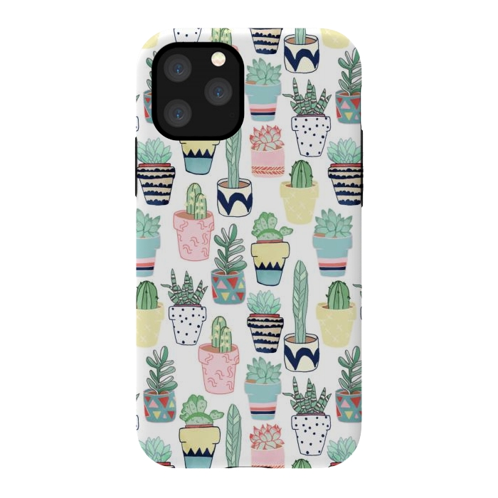 iPhone 11 Pro StrongFit Cute Cacti in Pots by Tangerine-Tane