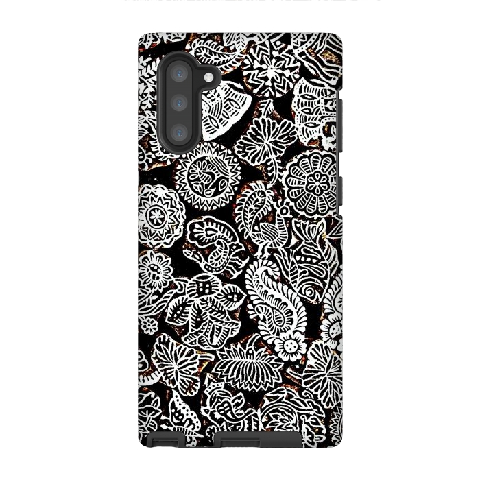 Galaxy Note 10 StrongFit Black and white pattern by Winston