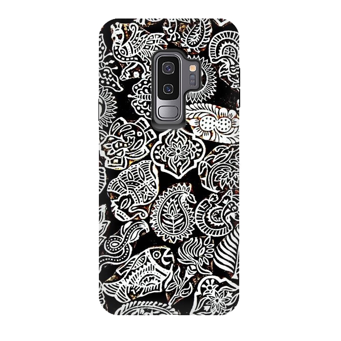 Galaxy S9 plus StrongFit Black and white pattern by Winston