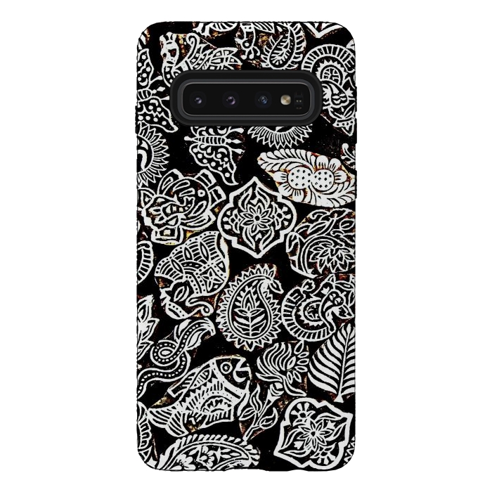 Galaxy S10 StrongFit Black and white pattern by Winston