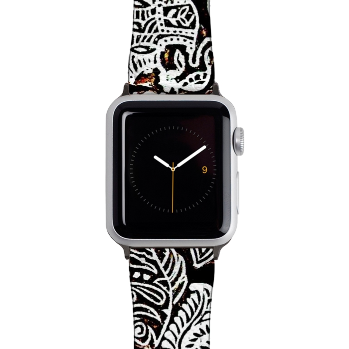 Watch 38mm / 40mm Strap PU leather Black and white pattern by Winston