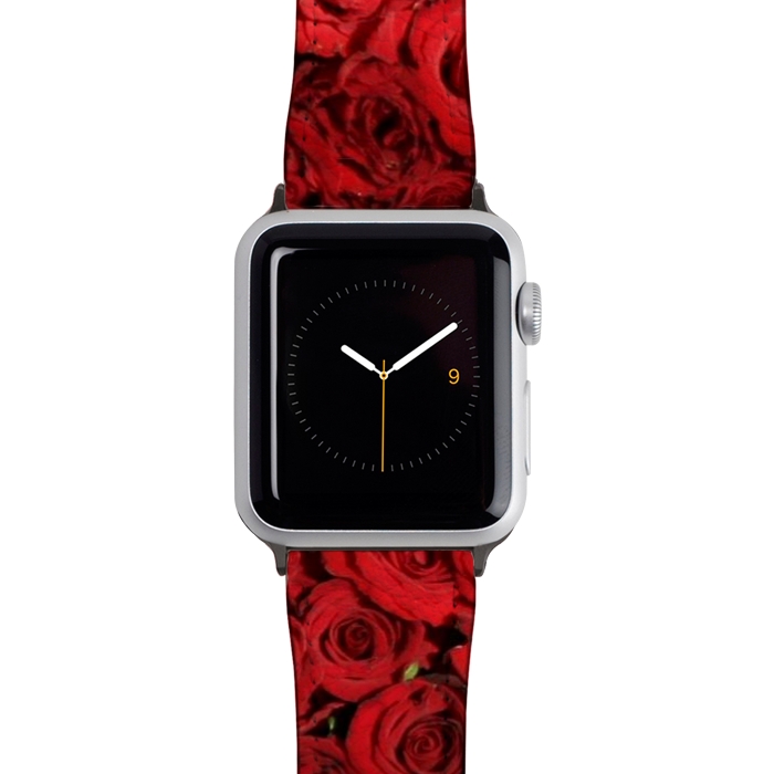 Watch 42mm / 44mm Strap PU leather Red Roses by Winston