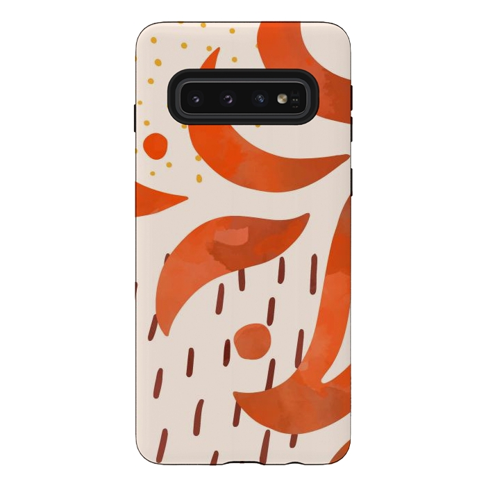 Galaxy S10 StrongFit Great Orange by Creativeaxle