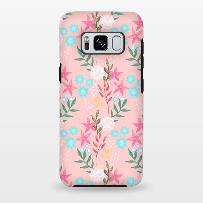 Galaxy S8 plus StrongFit Cute Pink Flowers Creative Art Pattern by InovArts