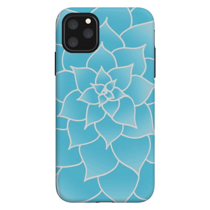 iPhone 11 Pro Max StrongFit Abstract Blue Succulent Flower by Julie Erin Designs