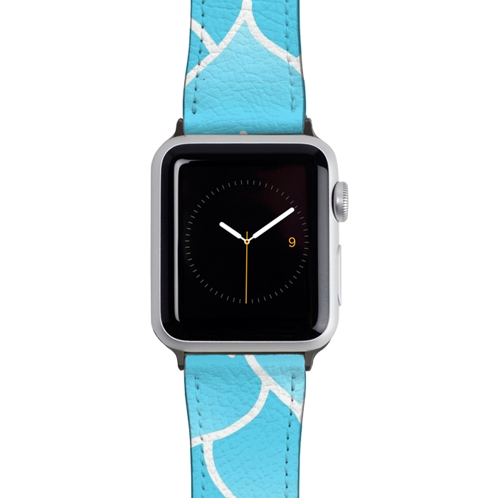 Watch 38mm / 40mm Strap PU leather Abstract Blue Succulent Flower by Julie Erin Designs