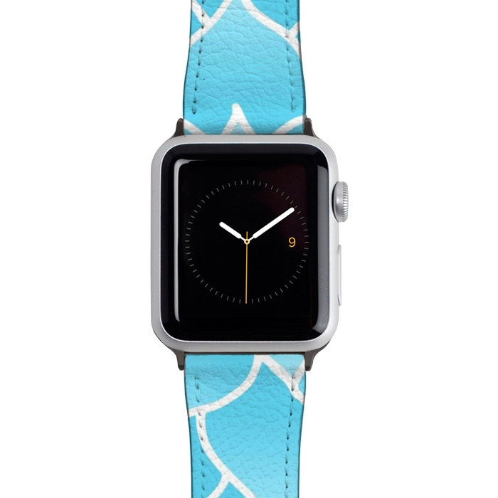 Watch 42mm / 44mm Strap PU leather Abstract Blue Succulent Flower by Julie Erin Designs