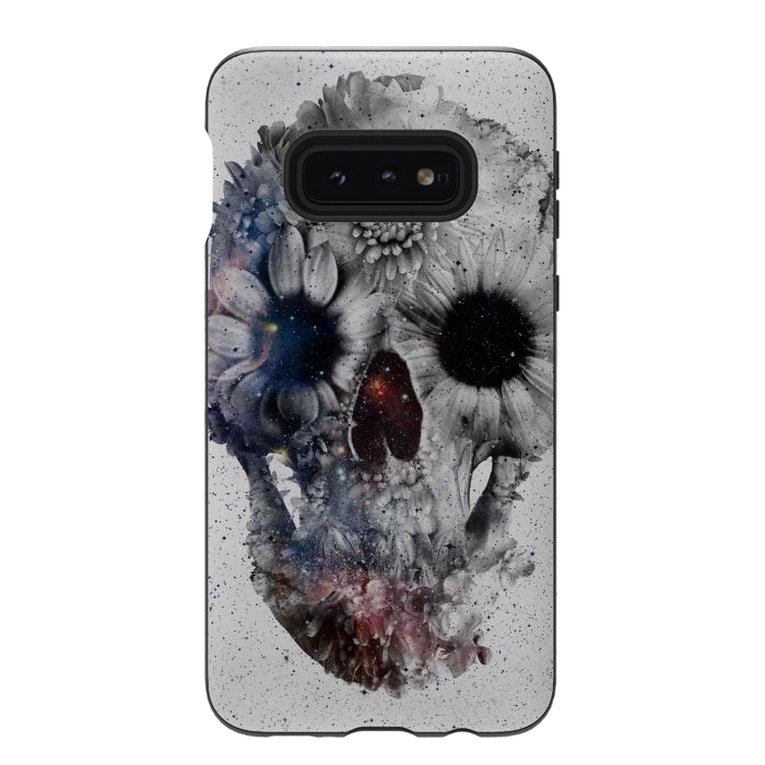 Galaxy S10e StrongFit Floral Skull 2 by Ali Gulec