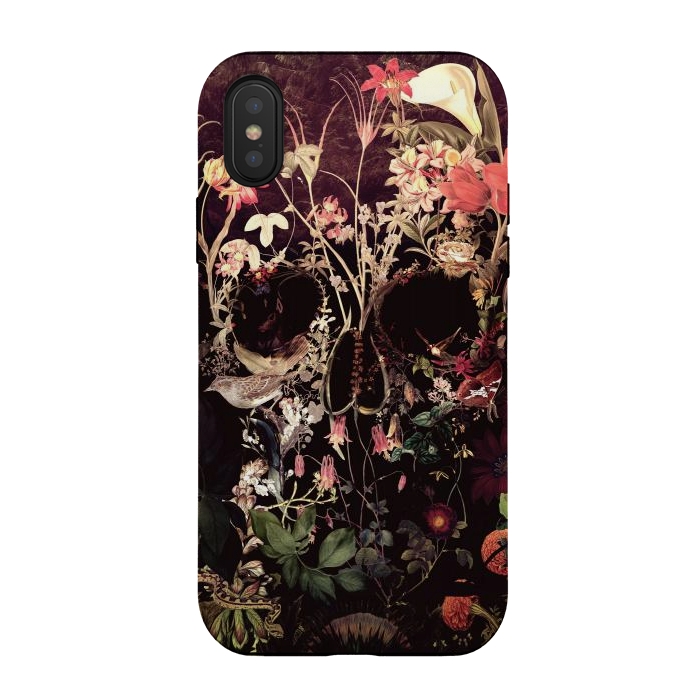iPhone Xs / X StrongFit Bloom Skull by Ali Gulec