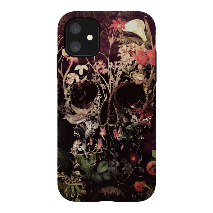 iPhone 11 StrongFit Bloom Skull by Ali Gulec