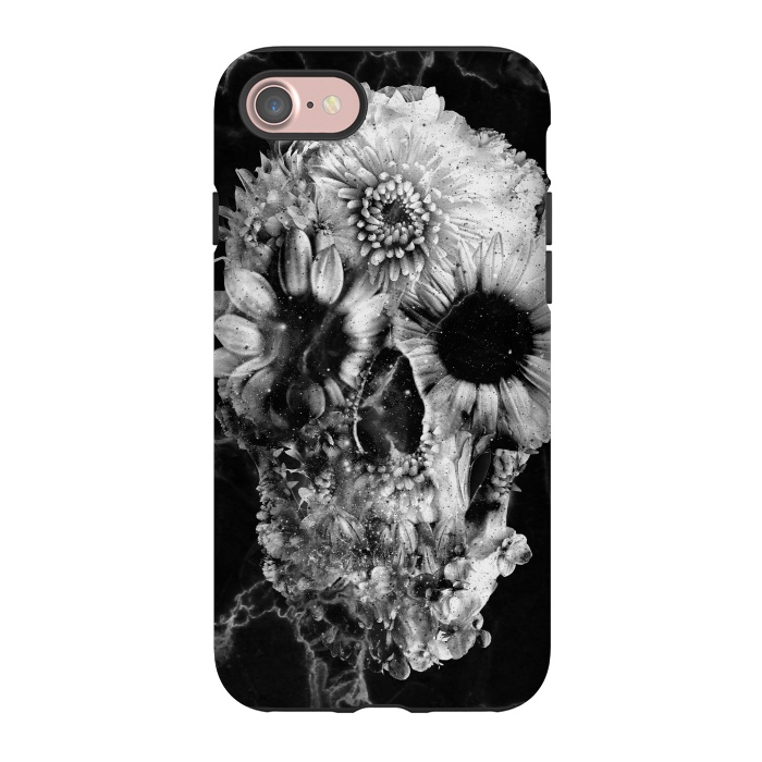 iPhone 7 StrongFit Floral Skull Marble by Ali Gulec