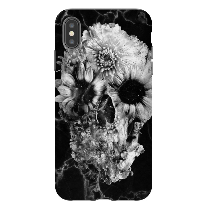 iPhone Xs Max StrongFit Floral Skull Marble by Ali Gulec