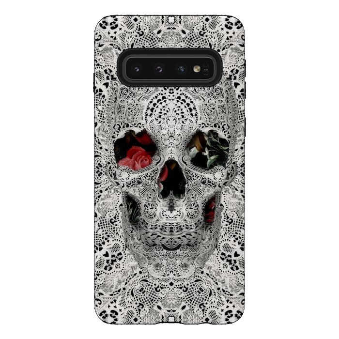Galaxy S10 StrongFit Lace Skull 2 by Ali Gulec