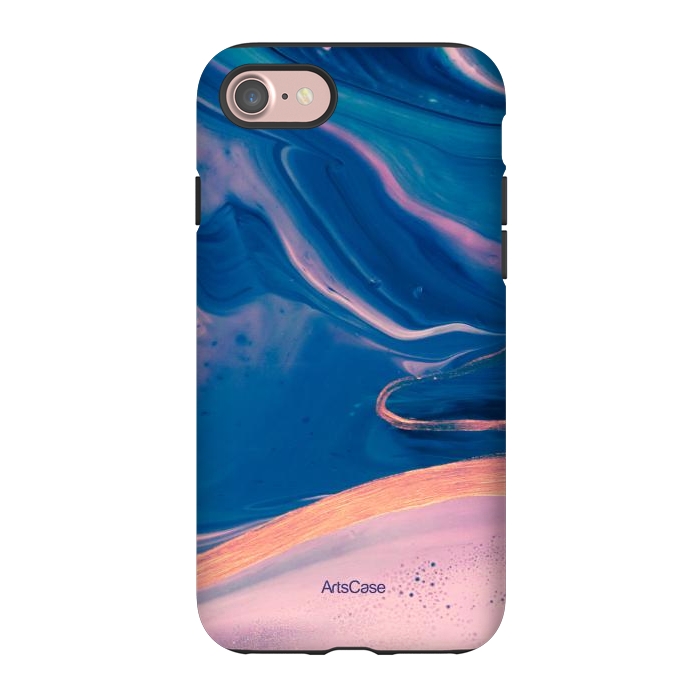 iPhone 7 StrongFit Acrylic Paint Abstract Marbling by ArtsCase