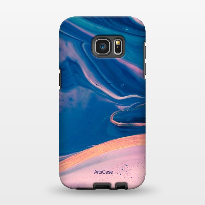 Galaxy S7 EDGE StrongFit Acrylic Paint Abstract Marbling by ArtsCase