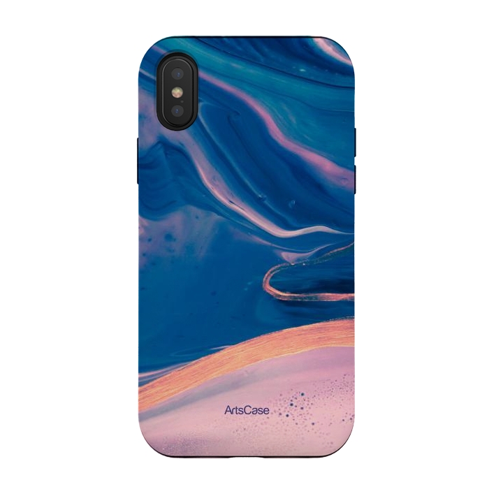 iPhone Xs / X StrongFit Acrylic Paint Abstract Marbling by ArtsCase