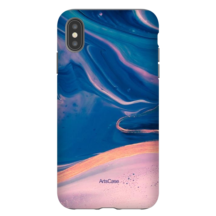 iPhone Xs Max StrongFit Acrylic Paint Abstract Marbling by ArtsCase
