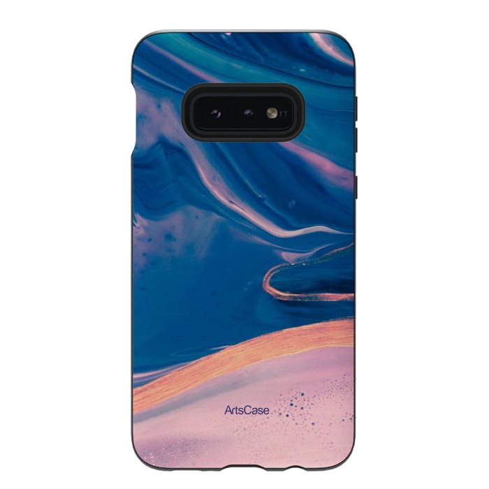 Galaxy S10e StrongFit Acrylic Paint Abstract Marbling by ArtsCase