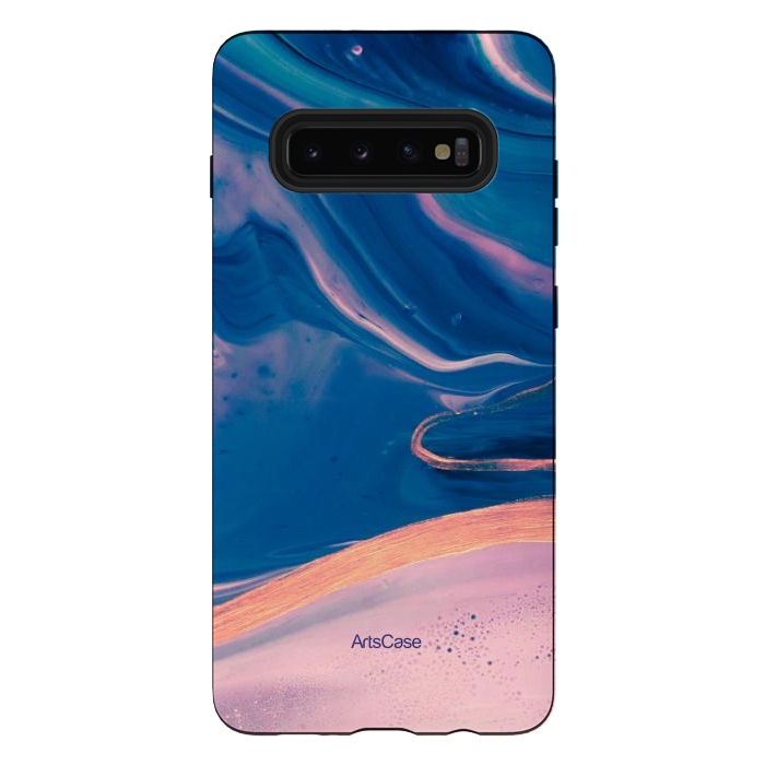 Galaxy S10 plus StrongFit Acrylic Paint Abstract Marbling by ArtsCase