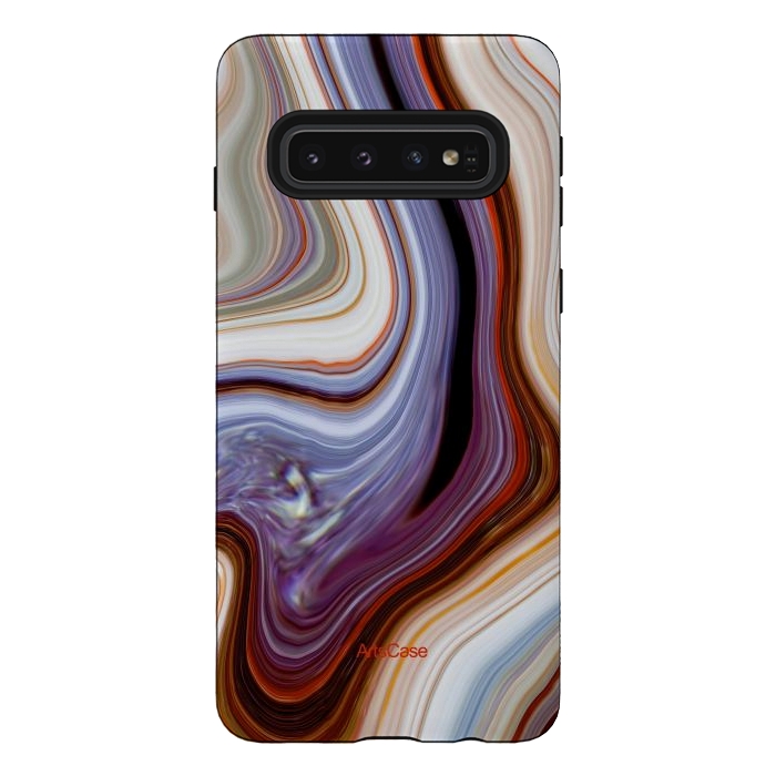 Galaxy S10 StrongFit Brown Marble Pattern by ArtsCase