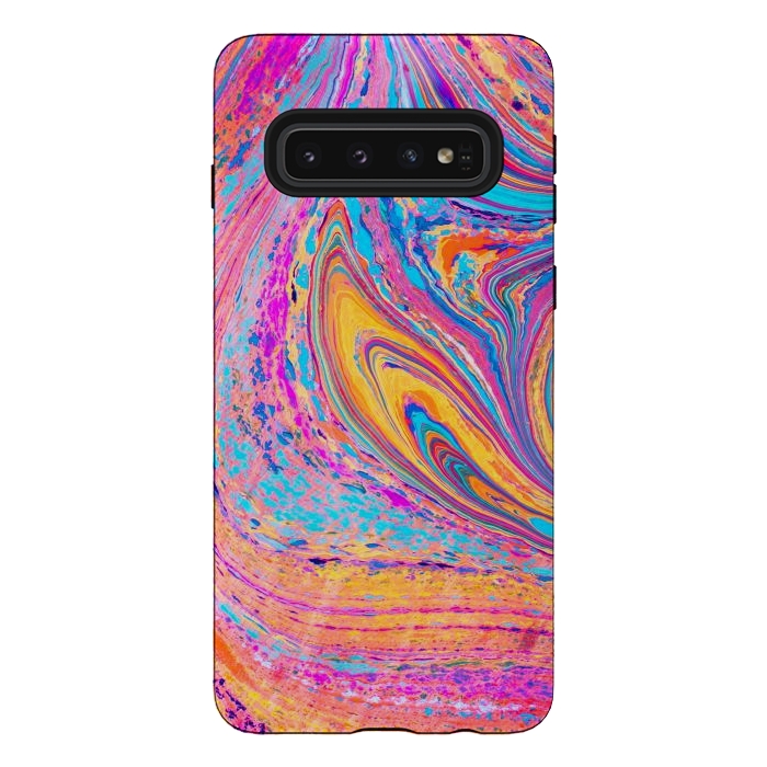 Galaxy S10 StrongFit Colorful Marbling Artwork by ArtsCase