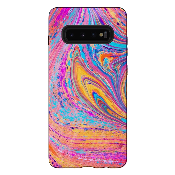 Galaxy S10 plus StrongFit Colorful Marbling Artwork by ArtsCase