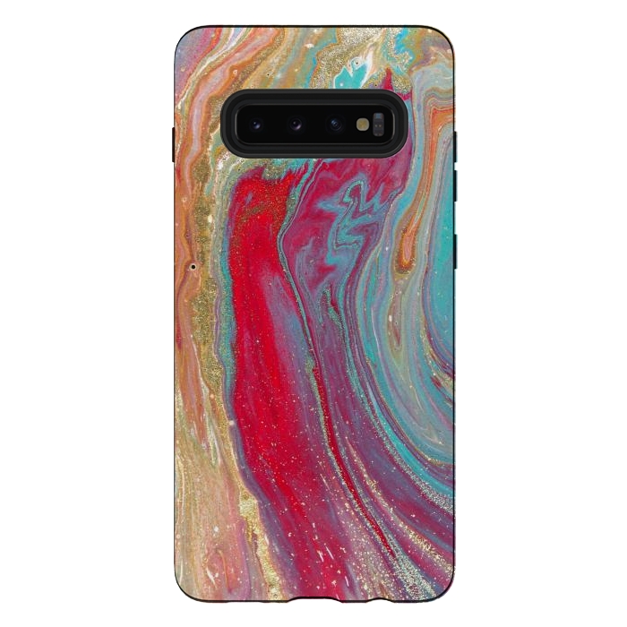 Galaxy S10 plus StrongFit Liquid Marble Design Colorful by ArtsCase