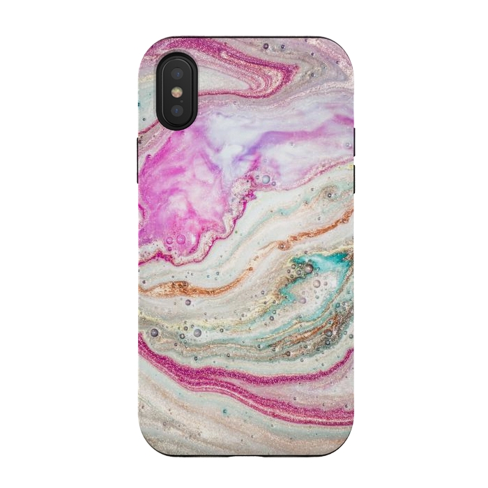 iPhone Xs / X StrongFit Natural Luxury Liquid Marble by ArtsCase