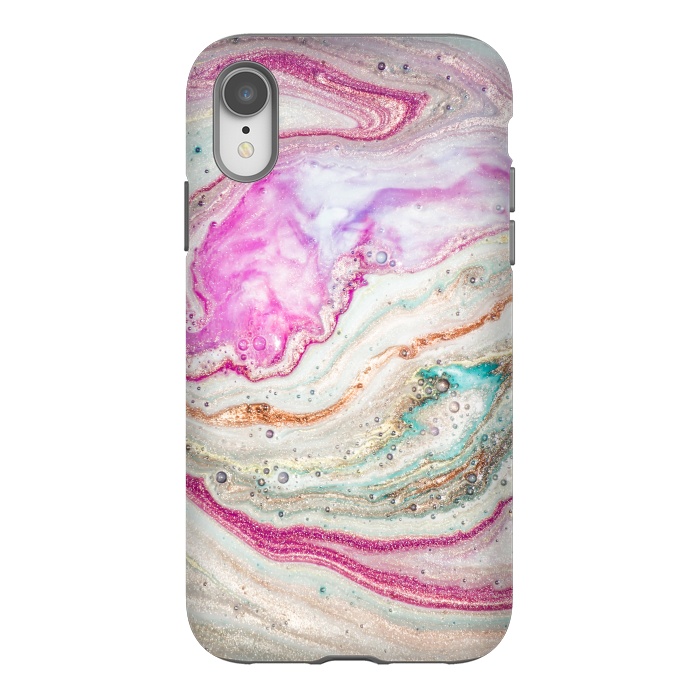 iPhone Xr StrongFit Natural Luxury Liquid Marble by ArtsCase