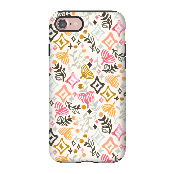 iPhone 7 StrongFit Autumn Abstract Ginkgo & Berry Pattern  by Tigatiga