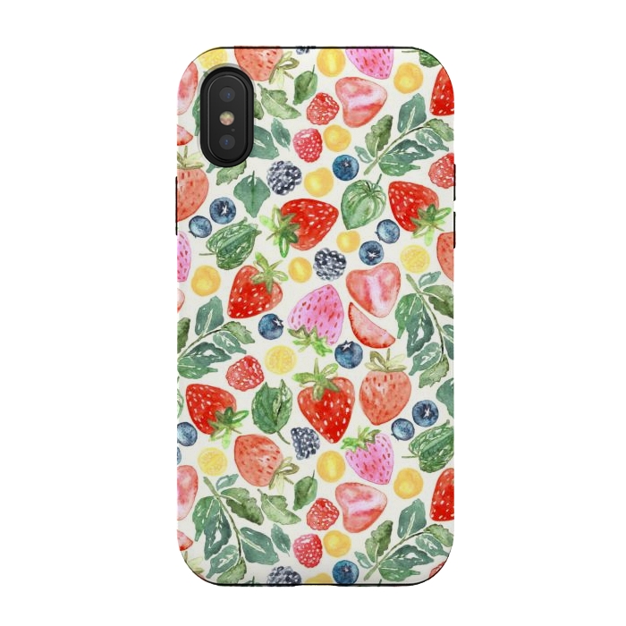 iPhone Xs / X StrongFit Summer Berries by Tigatiga
