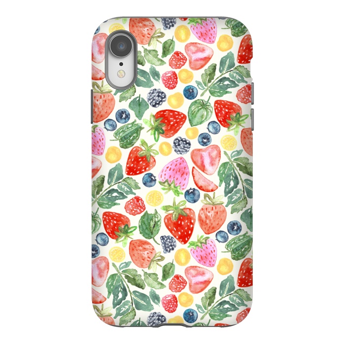 iPhone Xr StrongFit Summer Berries by Tigatiga