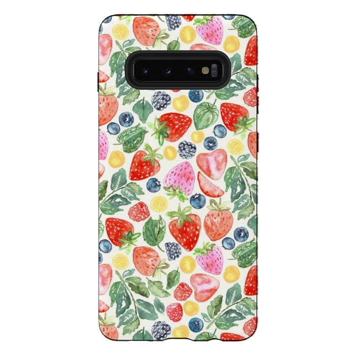 Galaxy S10 plus StrongFit Summer Berries by Tigatiga