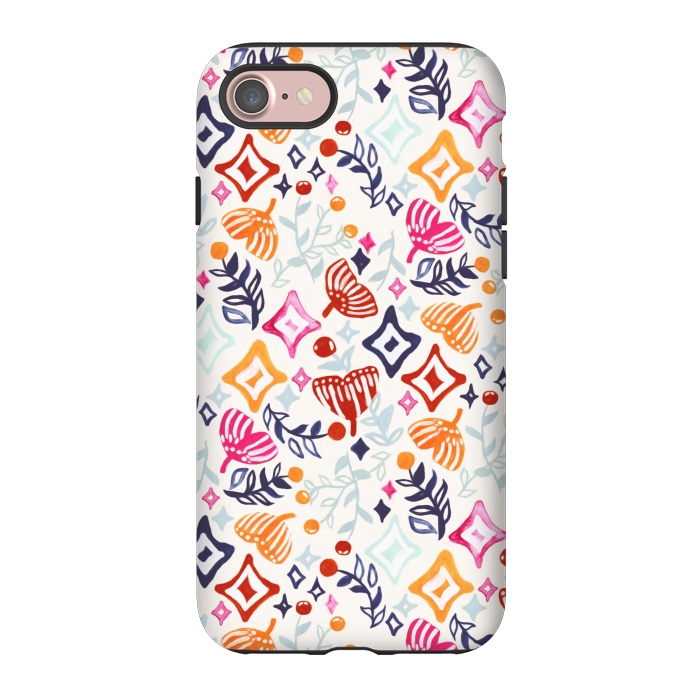 iPhone 7 StrongFit Christmas Abstract Ginkgo & Berry Pattern  by Tigatiga
