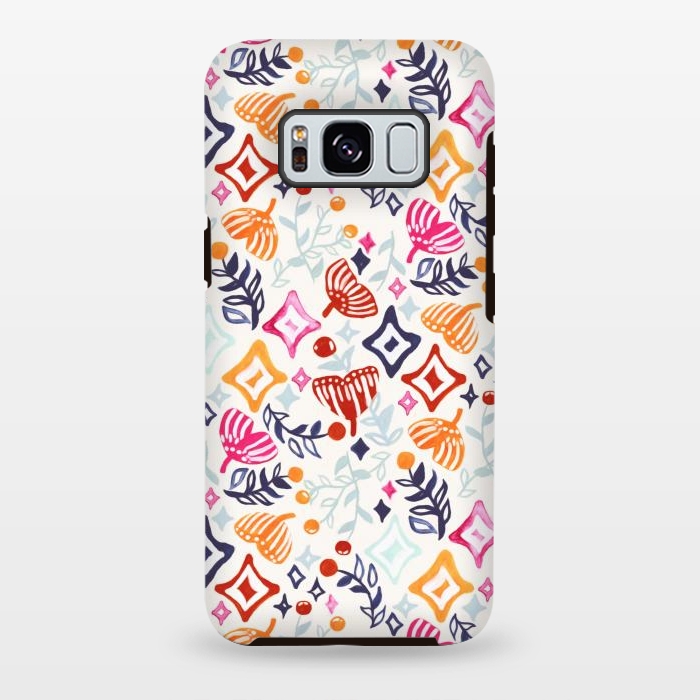 Galaxy S8 plus StrongFit Christmas Abstract Ginkgo & Berry Pattern  by Tigatiga