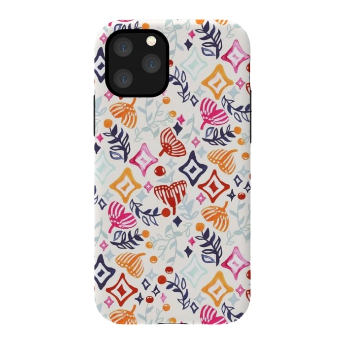 iPhone 11 Pro StrongFit Christmas Abstract Ginkgo & Berry Pattern  by Tigatiga